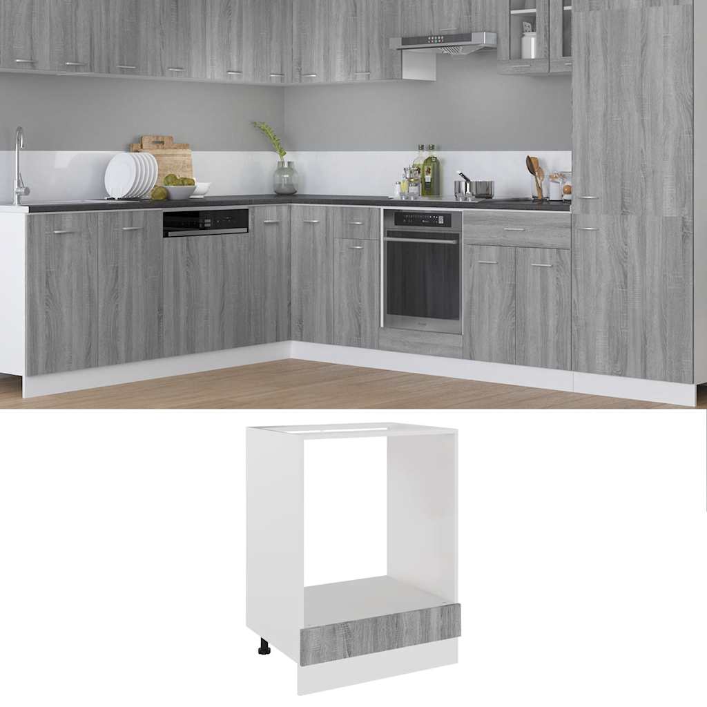 vidaXL Herdumbauschrank Lyon Grau Sonoma 60x46x81,5 cm Holzwerkstoff
