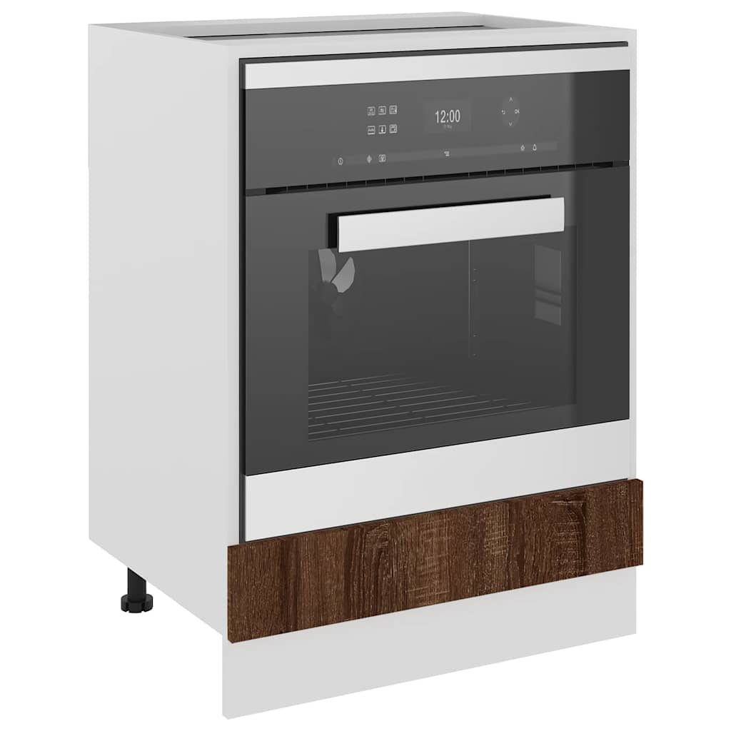 vidaXL Herdumbauschrank Lyon Braun Eichen-Optik 60x46x81,5 cm Holzwerkstoff