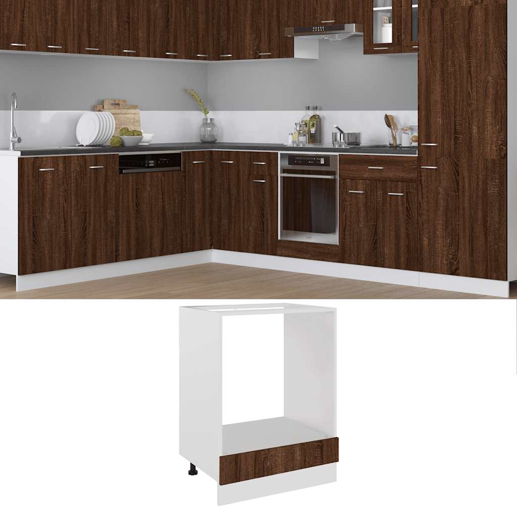 vidaXL Herdumbauschrank Lyon Braun Eichen-Optik 60x46x81,5 cm Holzwerkstoff