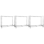 vidaXL Reifenregale mit 2 Böden 3 Stk. Silbern 110x40x110 cm Stahl