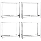 vidaXL Reifenregale mit 2 Böden 4 Stk. Silbern 110x40x110 cm Stahl