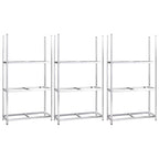 vidaXL Reifenregale mit 3 Böden 3 Stk. Silbern 110x40x200 cm Stahl