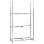 vidaXL Reifenregale mit 3 Böden 3 Stk. Silbern 110x40x200 cm Stahl