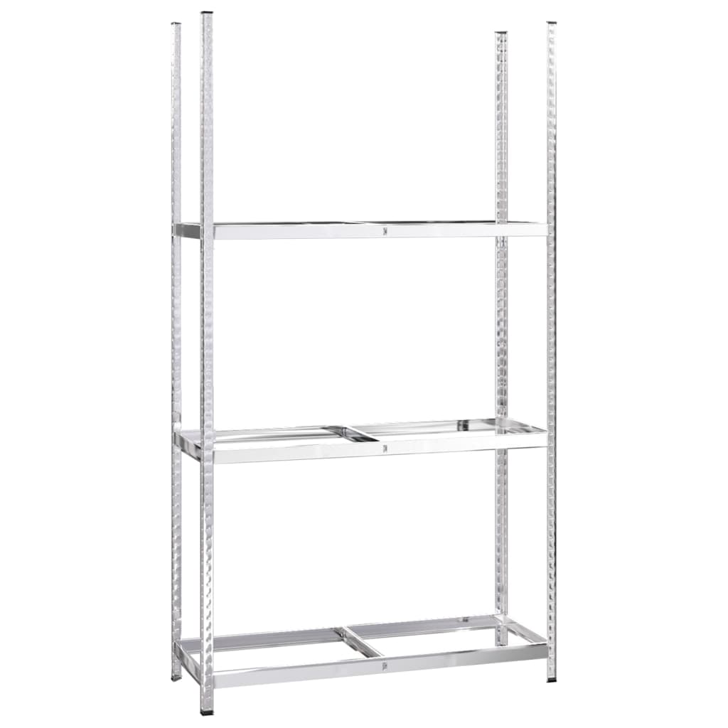 vidaXL Reifenregale mit 3 Böden 3 Stk. Silbern 110x40x200 cm Stahl