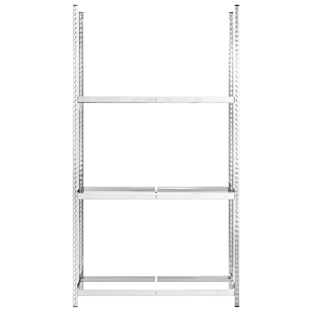 vidaXL Reifenregale mit 3 Böden 3 Stk. Silbern 110x40x200 cm Stahl