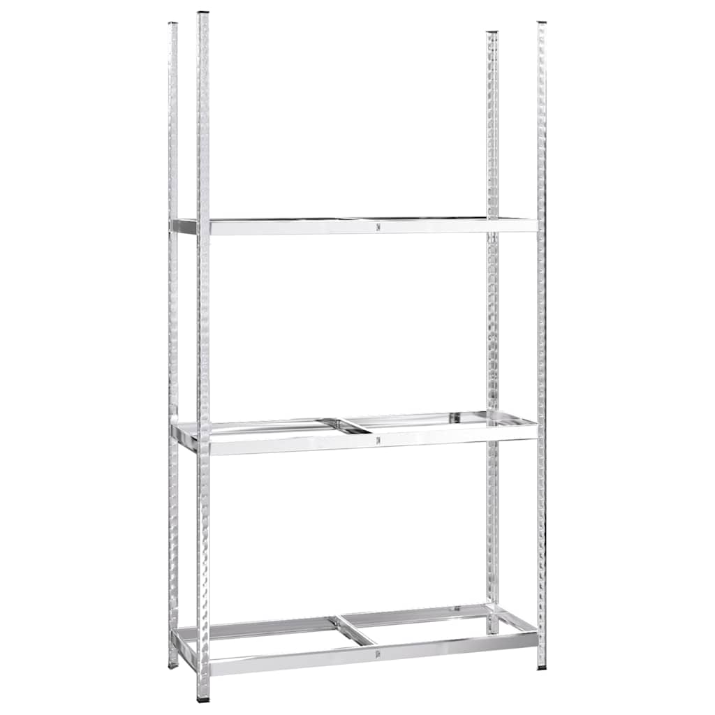 vidaXL Reifenregale mit 3 Böden 4 Stk. Silbern 110x40x200 cm Stahl