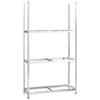 vidaXL Reifenregale mit 3 Böden 4 Stk. Silbern 110x40x200 cm Stahl