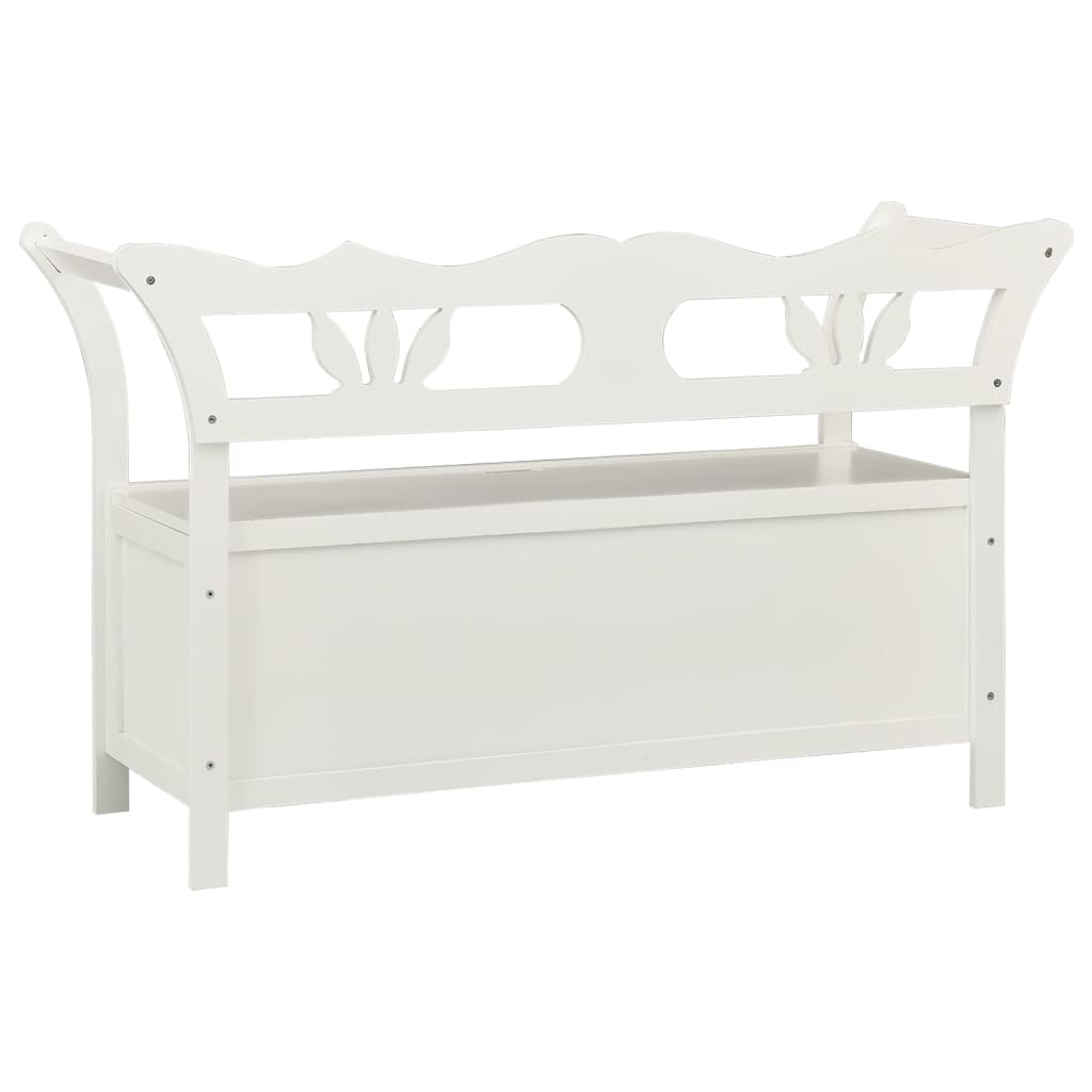 vidaXL Sitzbank Weiß 107x45x75,5 cm Massivholz Tanne