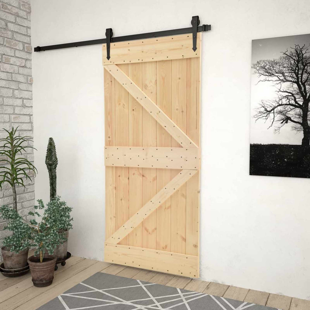 vidaXL Tür NARVIK Natur 80 x 210 cm Massivkiefer
