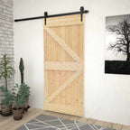 vidaXL Tür NARVIK Natur 80 x 210 cm Massivkiefer