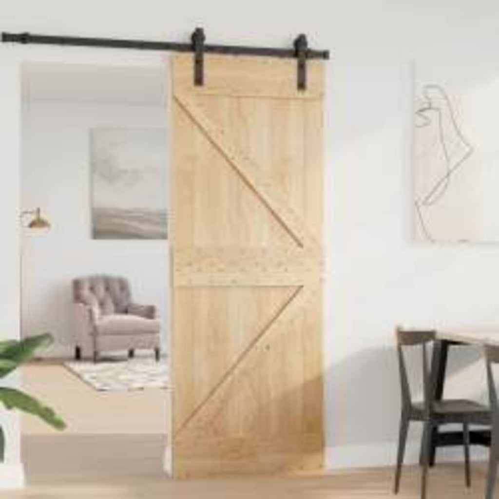 vidaXL Tür NARVIK Natur 80 x 210 cm Massivkiefer
