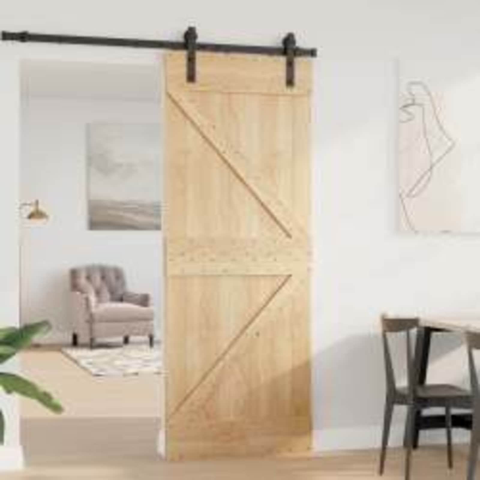 vidaXL Tür NARVIK Natur 80 x 210 cm Massivkiefer