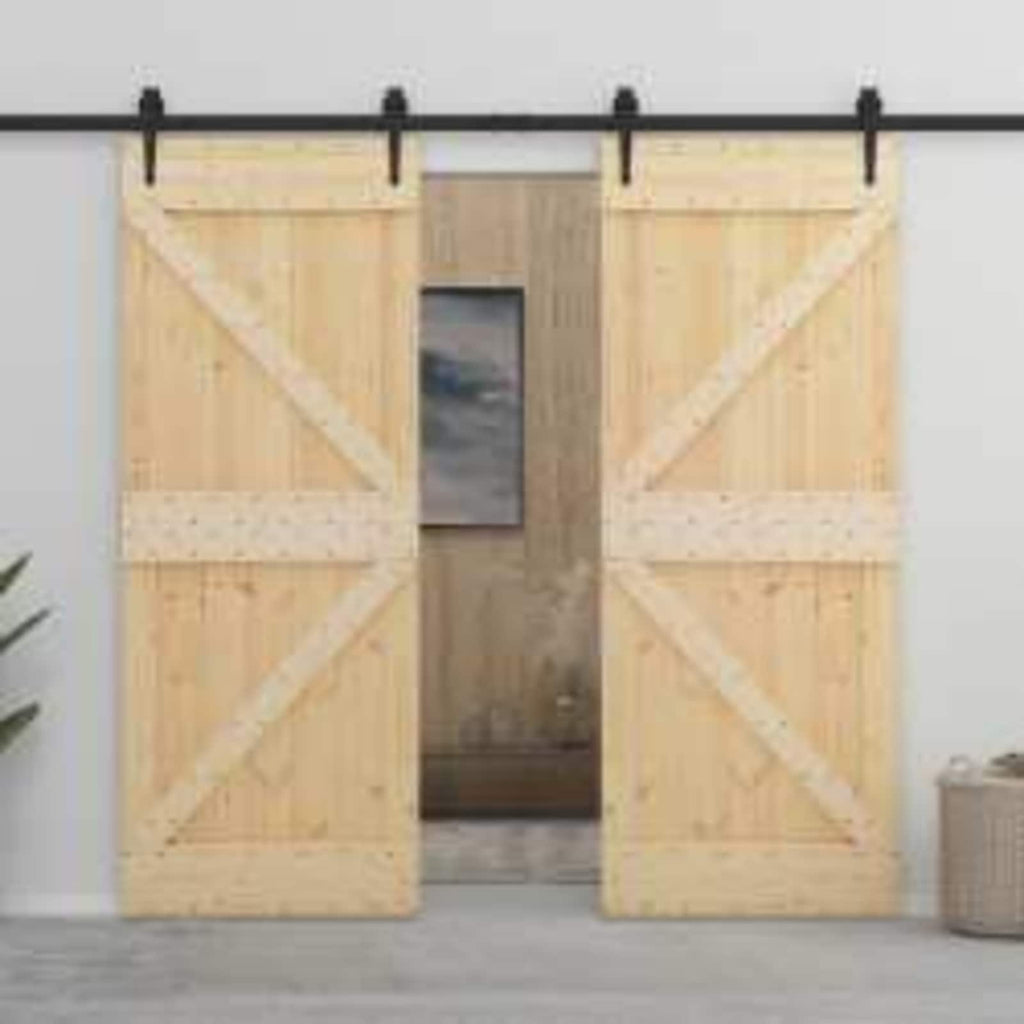 vidaXL Tür NARVIK Natur 80 x 210 cm Massivkiefer