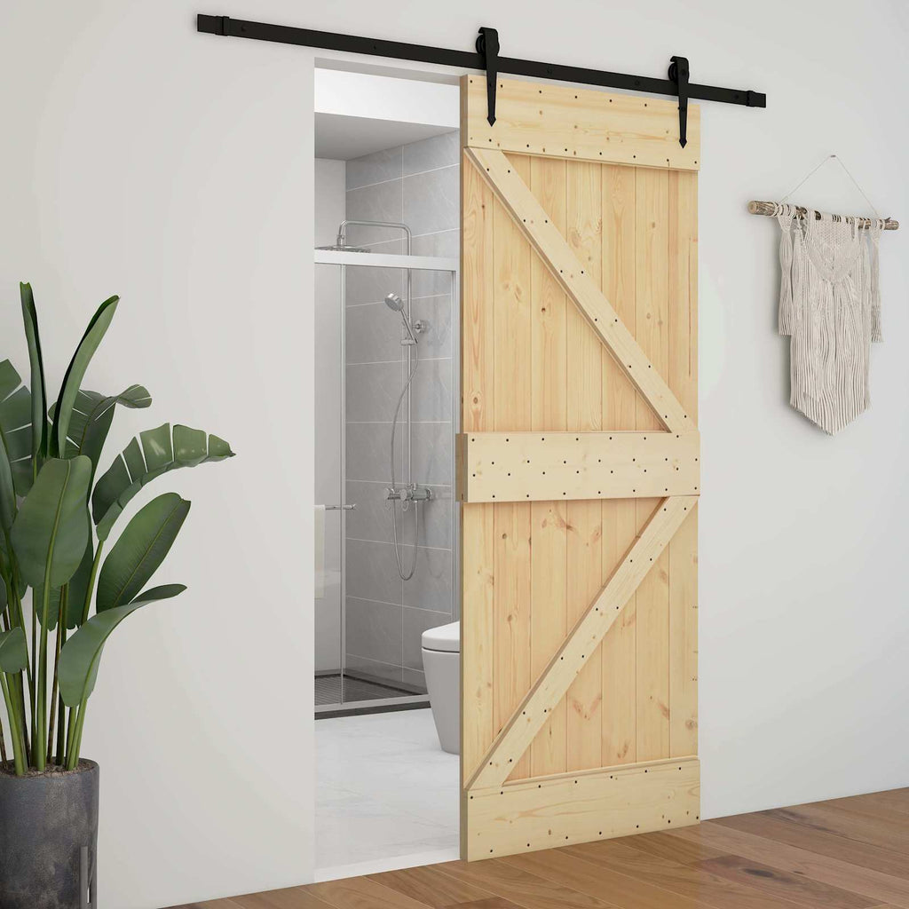 vidaXL Tür NARVIK Natur 80 x 210 cm Massivkiefer