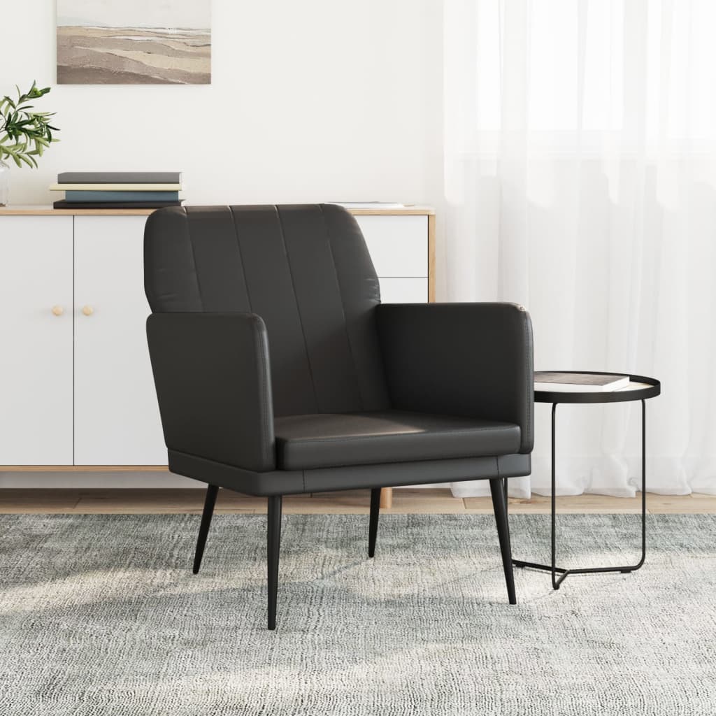 vidaXL Sessel Schwarz 61x78x80 cm Kunstleder