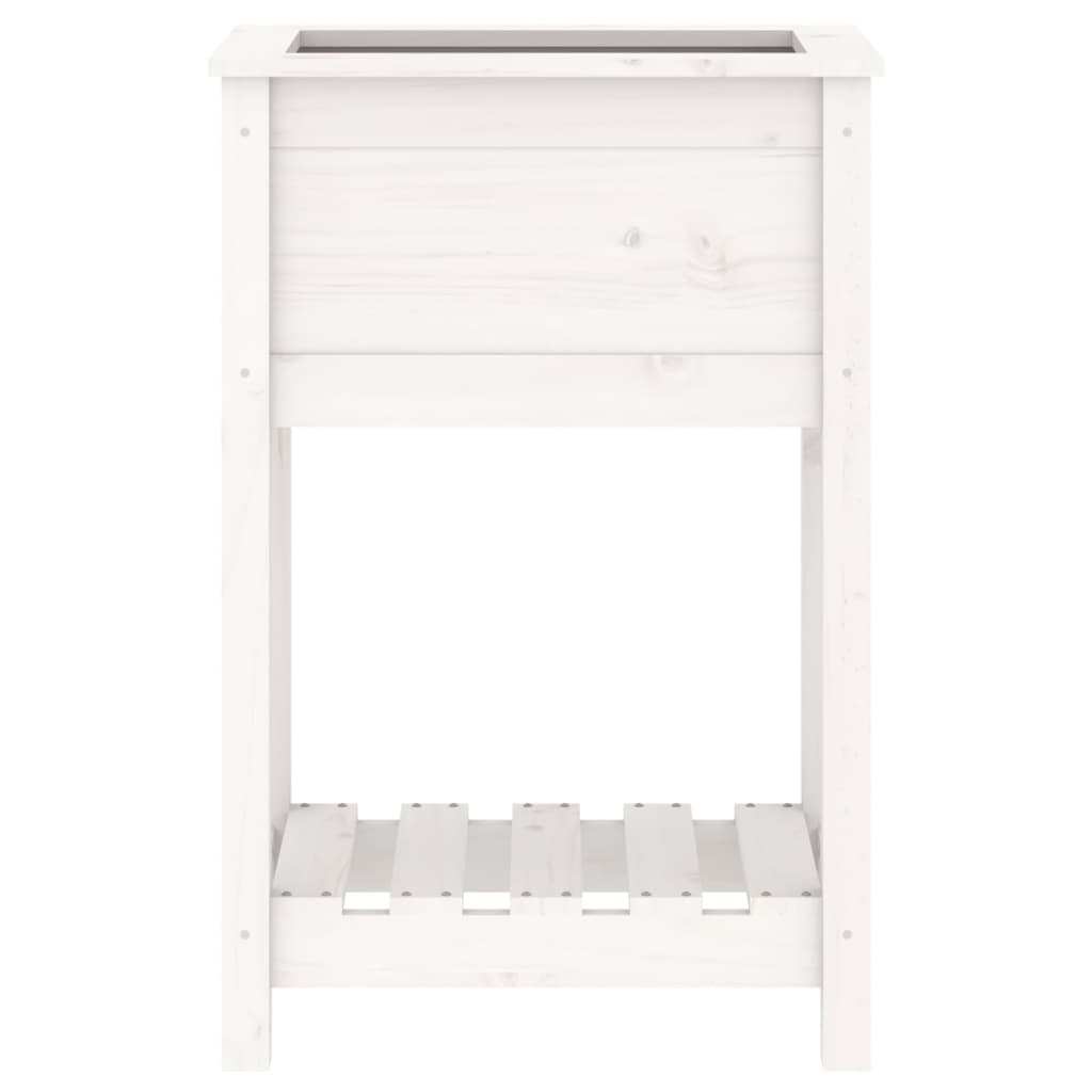 vidaXL Pflanzkübel mit Ablage Weiß 54x34,5x81 cm Massivholz Kiefer