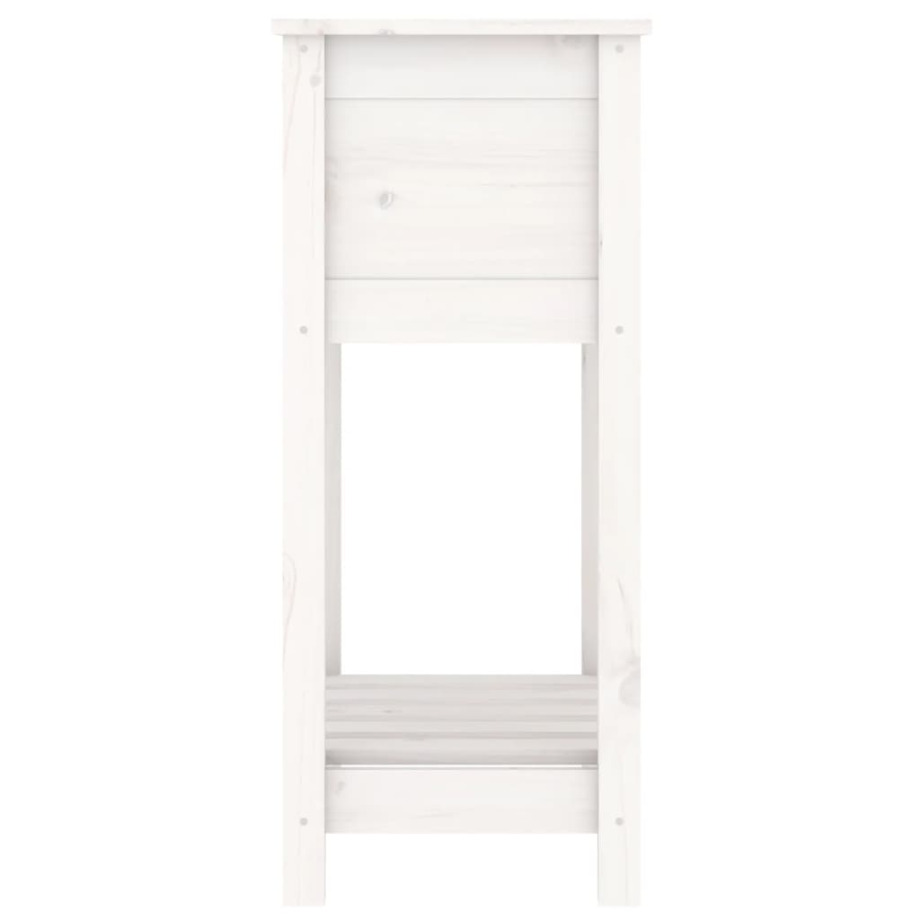 vidaXL Pflanzkübel mit Ablage Weiß 54x34,5x81 cm Massivholz Kiefer