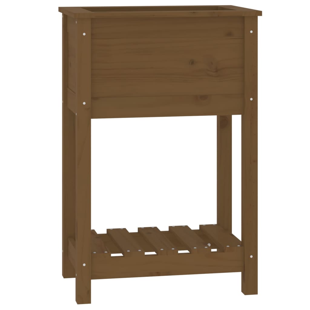vidaXL Pflanzkübel mit Ablage Honigbraun 54x34,5x81 cm Kiefernholz