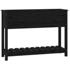 vidaXL Pflanzkübel mit Ablage Schwarz 111,5x34,5x81 cm Kiefernholz