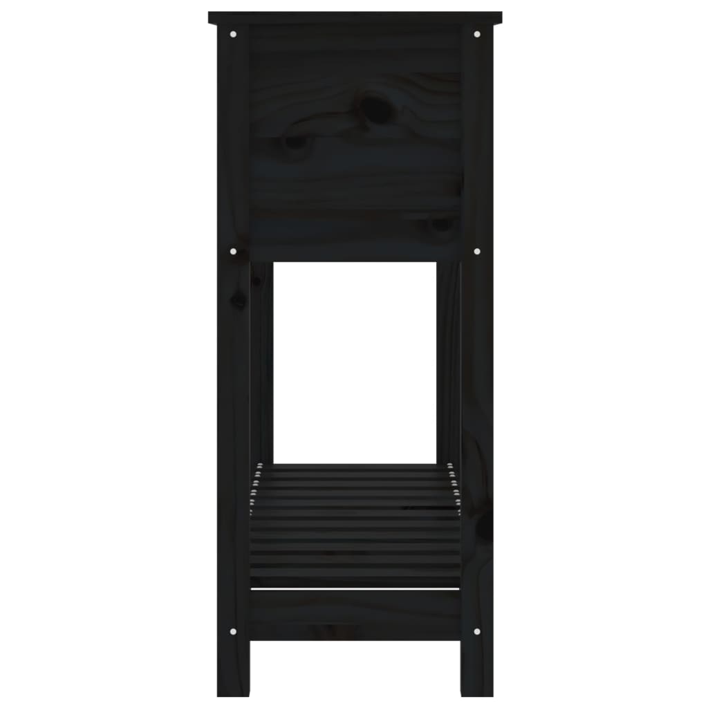 vidaXL Pflanzkübel mit Ablage Schwarz 111,5x34,5x81 cm Kiefernholz