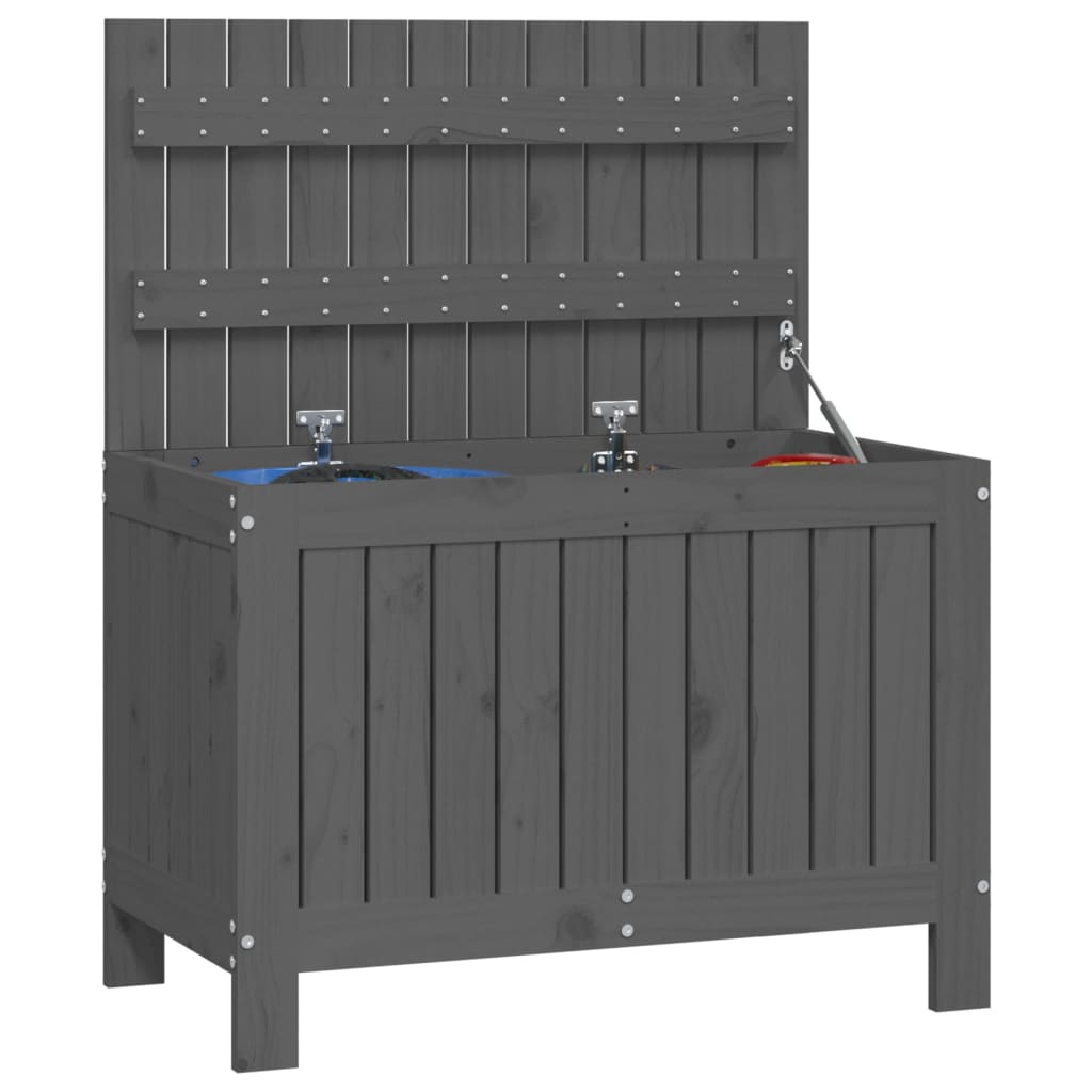 vidaXL Gartentruhe Grau 76x42,5x54 cm Massivholz Kiefer