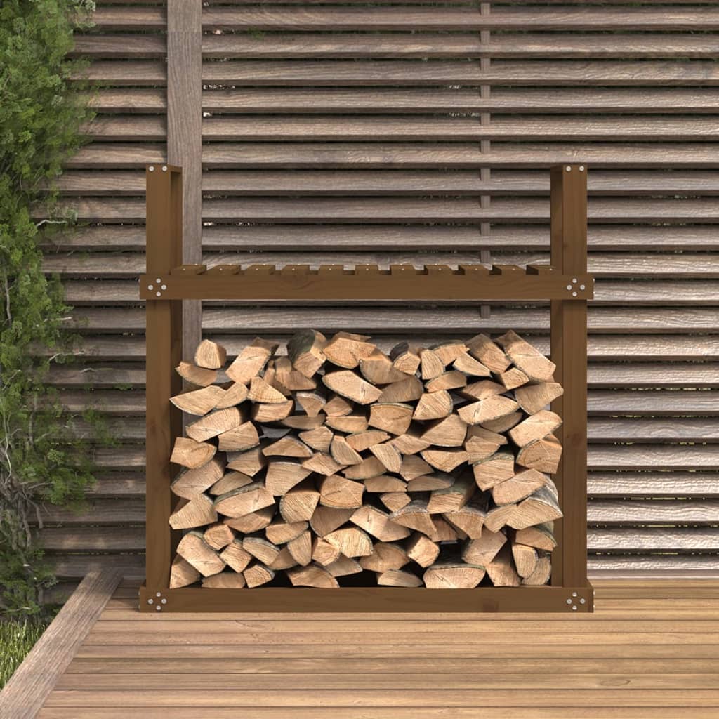 vidaXL Kaminholzregal Honigbraun 110x35x108,5 cm Massivholz Kiefer