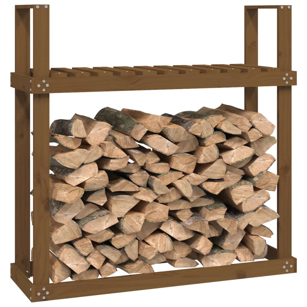 vidaXL Kaminholzregal Honigbraun 110x35x108,5 cm Massivholz Kiefer