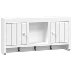 vidaXL Schlüsselschrank Weiß 40x8,5x20 cm Holzwerkstoff & Stahl