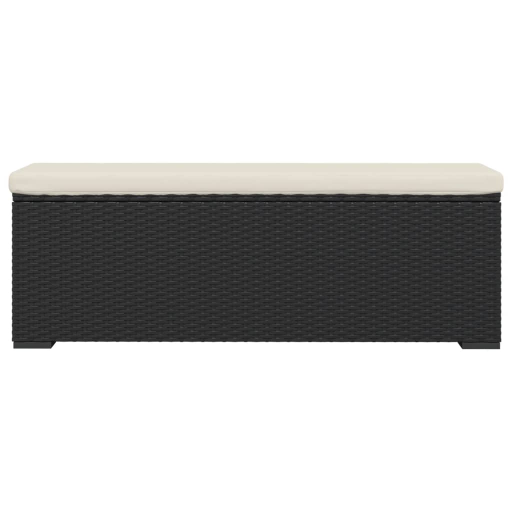 vidaXL Hockerbank mit Sitzkissen Schwarz 110x30x40 cm Poly Rattan