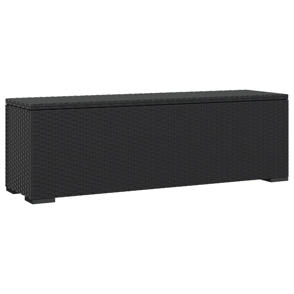 vidaXL Hockerbank mit Sitzkissen Schwarz 110x30x40 cm Poly Rattan
