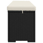 vidaXL Hockerbank mit Sitzkissen Schwarz 110x30x40 cm Poly Rattan