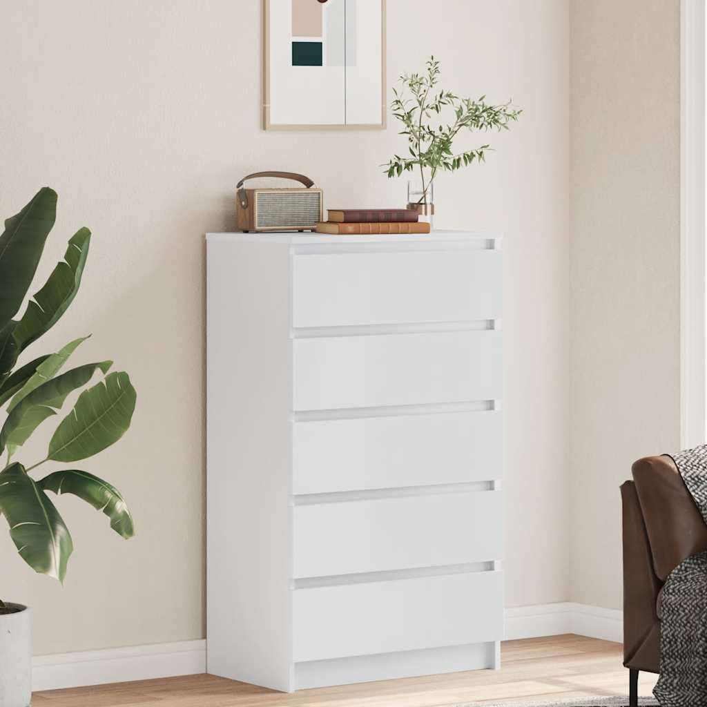 vidaXL Schubladenschrank Weiß 60x36x103 cm Holzwerkstoff