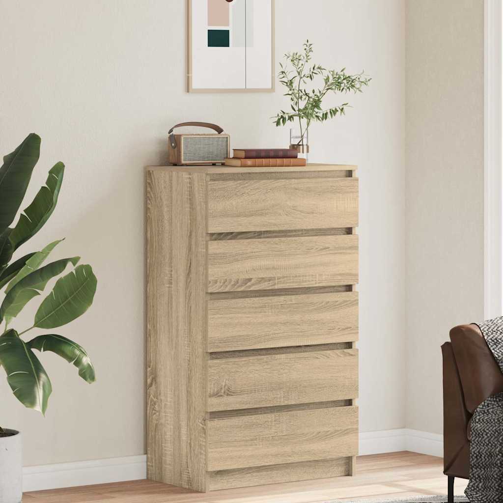 vidaXL Schubladenschrank Sonoma-Eiche 60x36x103 cm Holzwerkstoff