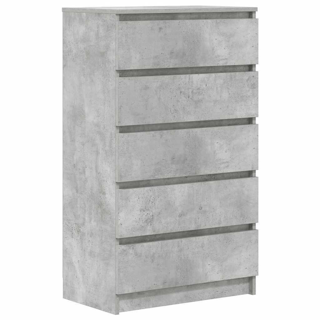 vidaXL Schubladenschrank Betongrau 60x36x103 cm Holzwerkstoff