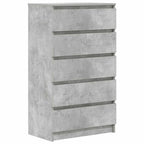 vidaXL Schubladenschrank Betongrau 60x36x103 cm Holzwerkstoff