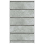 vidaXL Schubladenschrank Betongrau 60x36x103 cm Holzwerkstoff