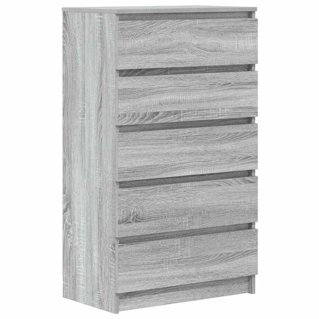 vidaXL Schubladenschrank Grau Sonoma 60x36x103 cm Holzwerkstoff