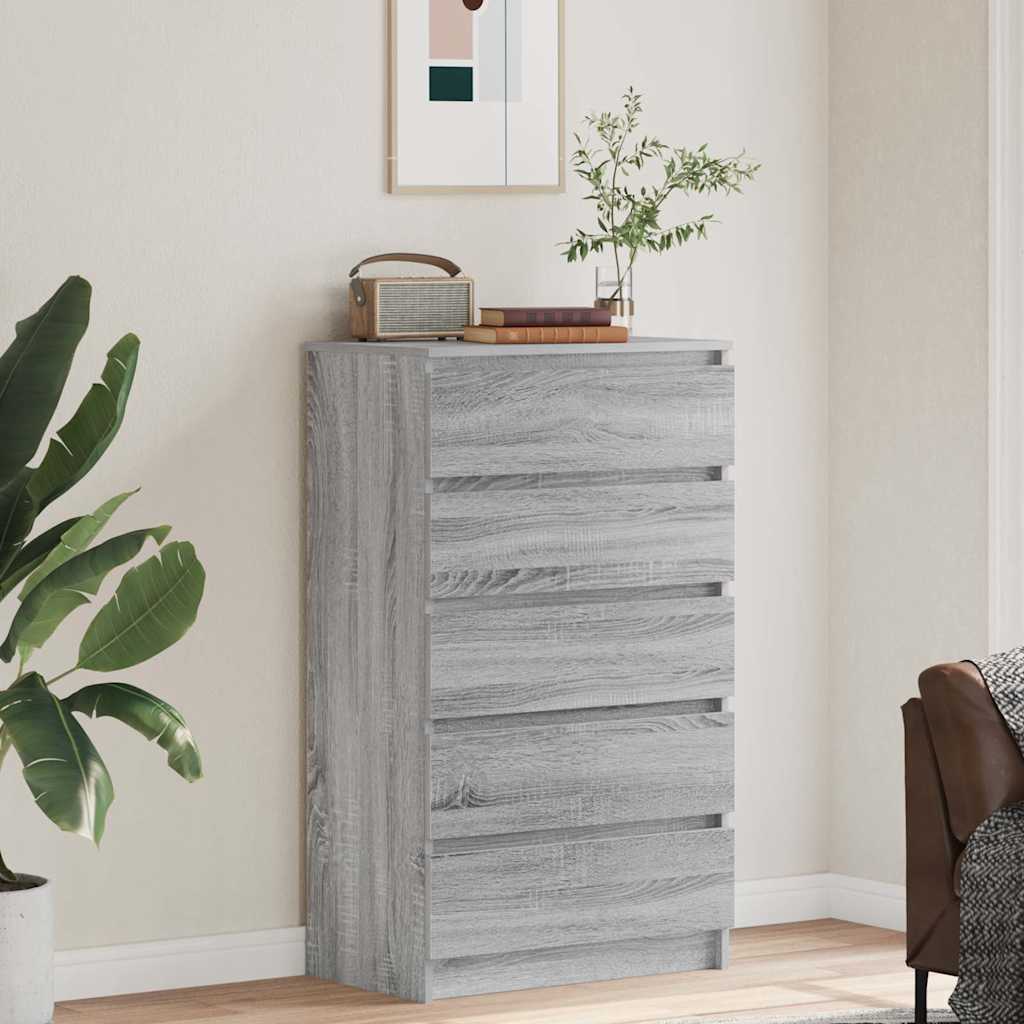 vidaXL Schubladenschrank Grau Sonoma 60x36x103 cm Holzwerkstoff