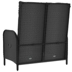 vidaXL Gartenbank mit Liegefunktion & Kissen 107cm Poly Rattan Schwarz