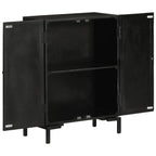 vidaXL Sideboard Schwarz 55x30x77 cm Massivholz Mango und Eisen