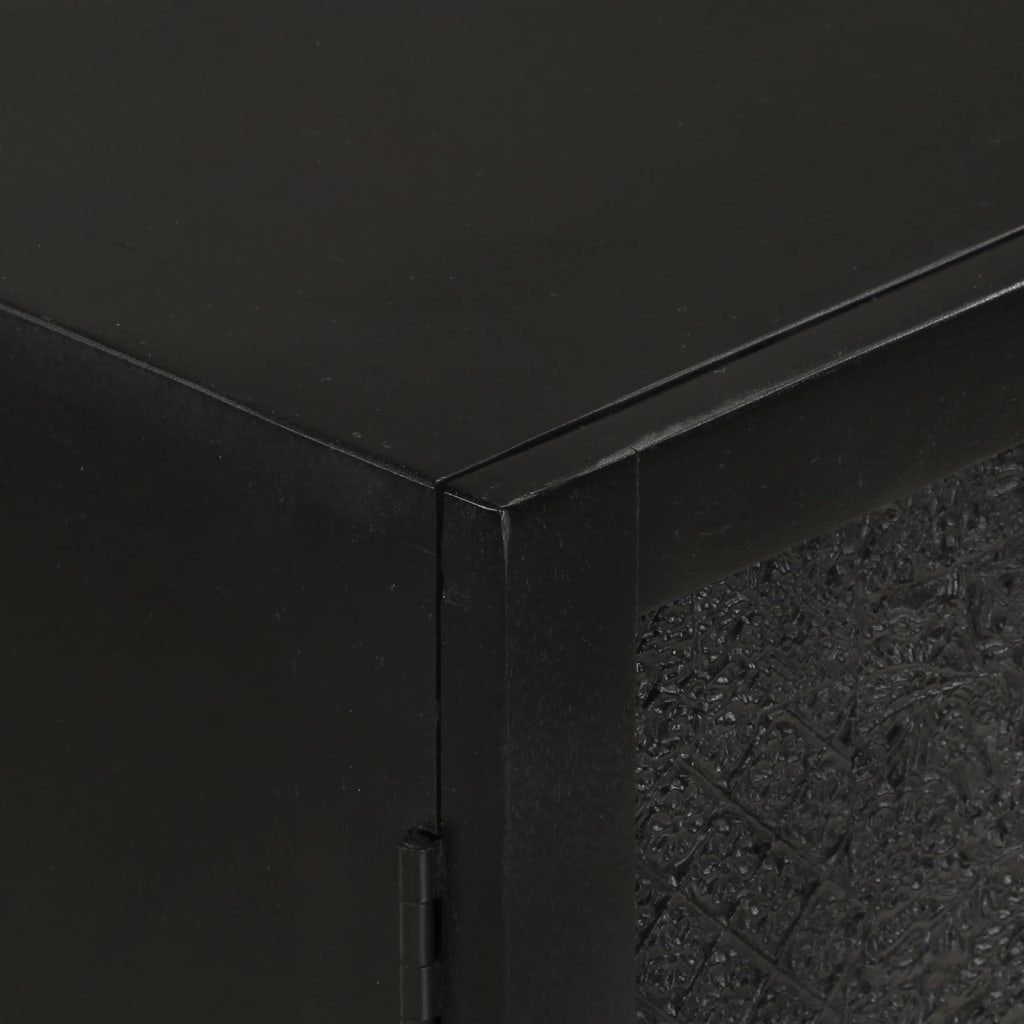 vidaXL Sideboard Schwarz 55x30x77 cm Massivholz Mango und Eisen