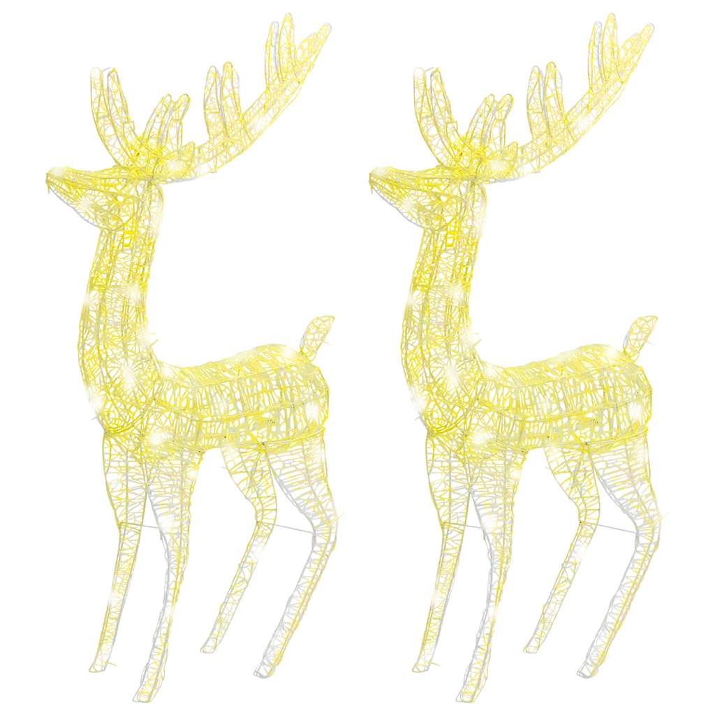 vidaXL XXL Rentiere Weihnachtsdekoration Acryl 250 LED 2 Stk. 180 cm