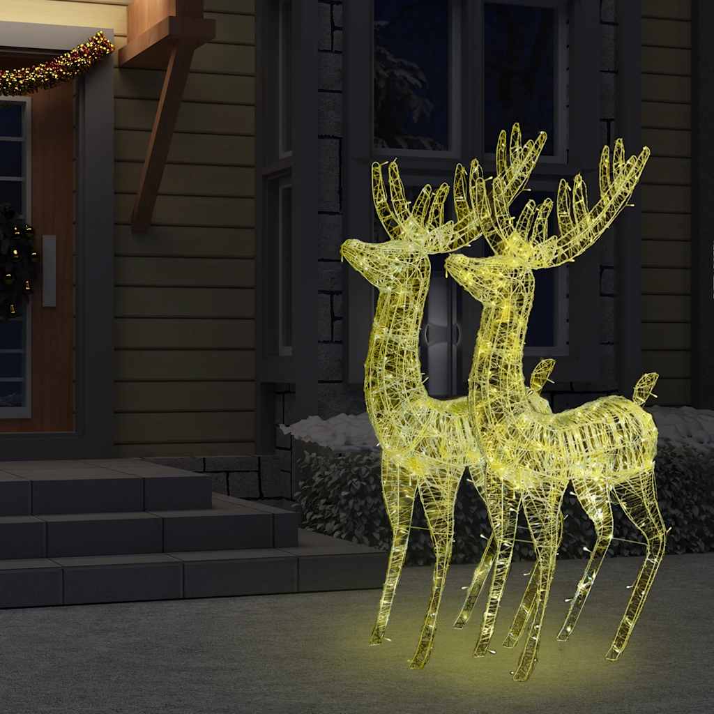 vidaXL XXL Rentiere Weihnachtsdekoration Acryl 250 LED 2 Stk. 180 cm