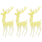 vidaXL XXL Rentiere Weihnachtsdekoration Acryl 250 LED 3 Stk. 180 cm