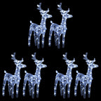 vidaXL LED-Rentiere 6 Stk. Kaltweiß 240 LEDs Acryl