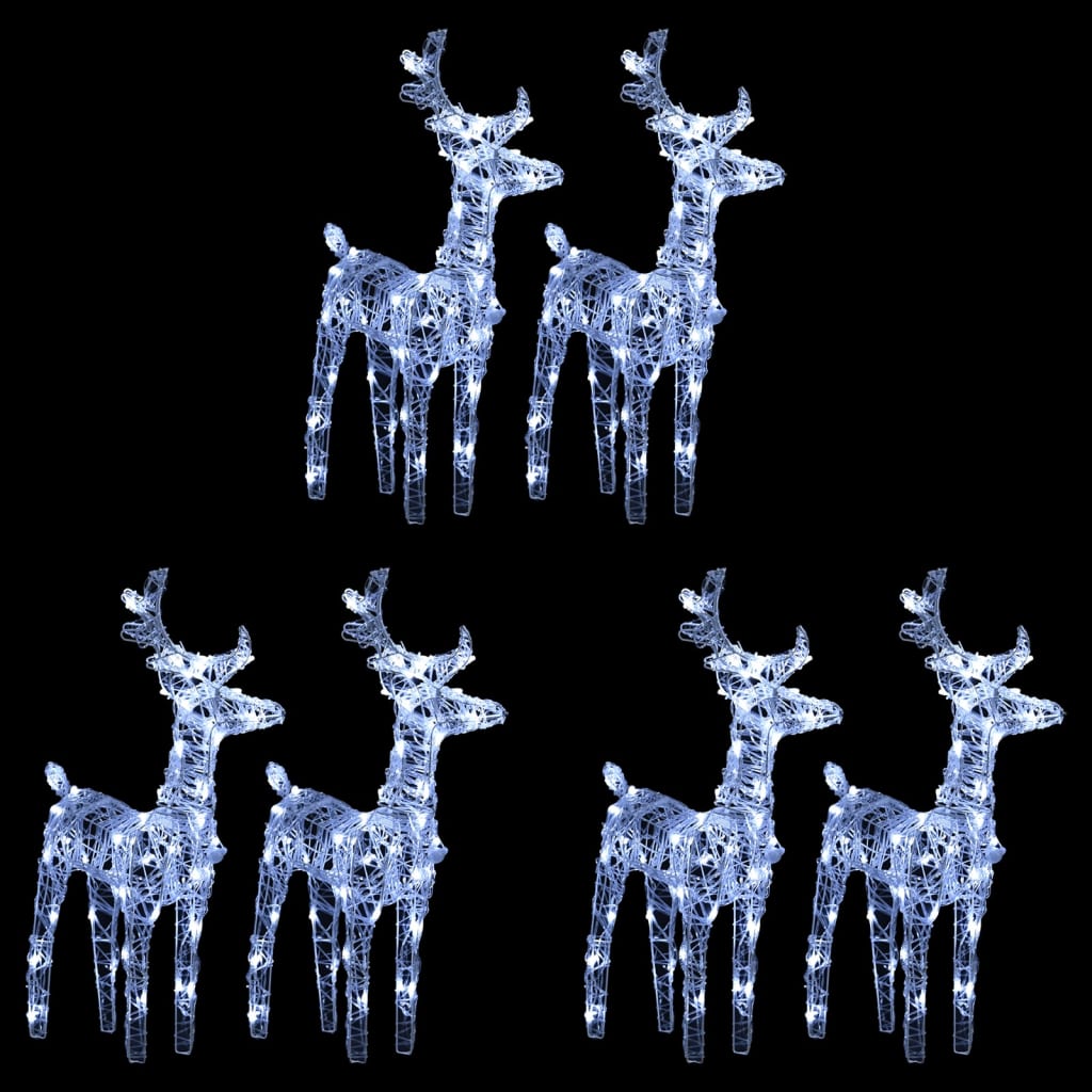 vidaXL LED-Rentiere 6 Stk. Kaltweiß 240 LEDs Acryl