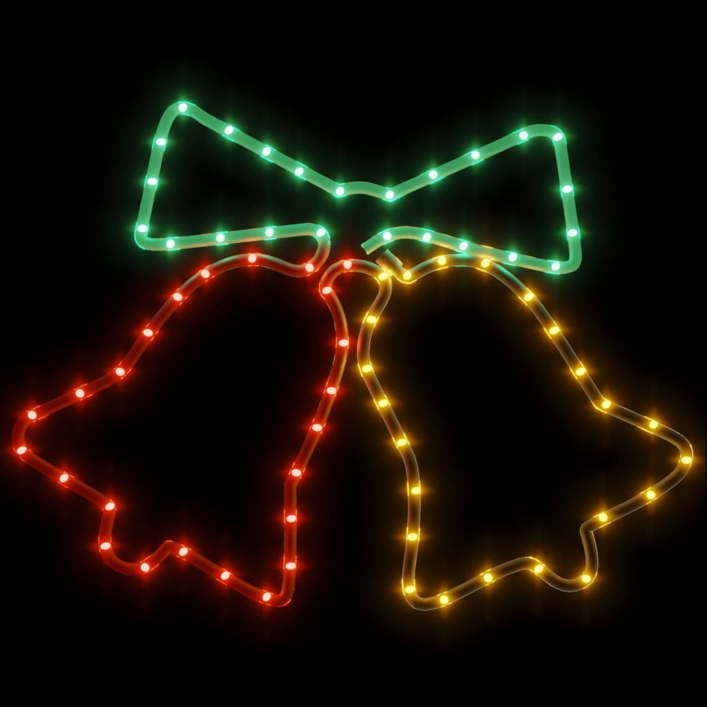 vidaXL LED-Silhouetten 2 Stk. Weihnachtsglocken mit 72 LEDs 50x56 cm