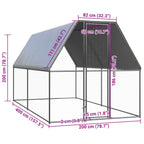 vidaXL Outdoor-Hühnerkäfig 2x4x2 m Verzinkter Stahl