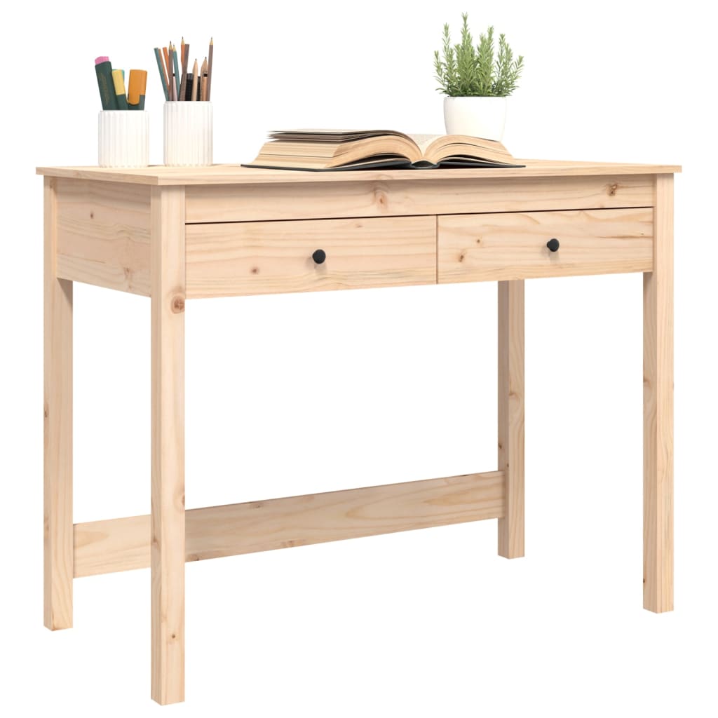 vidaXL Schreibtisch mit Schubladen 100x50x78 cm Massivholz Kiefer