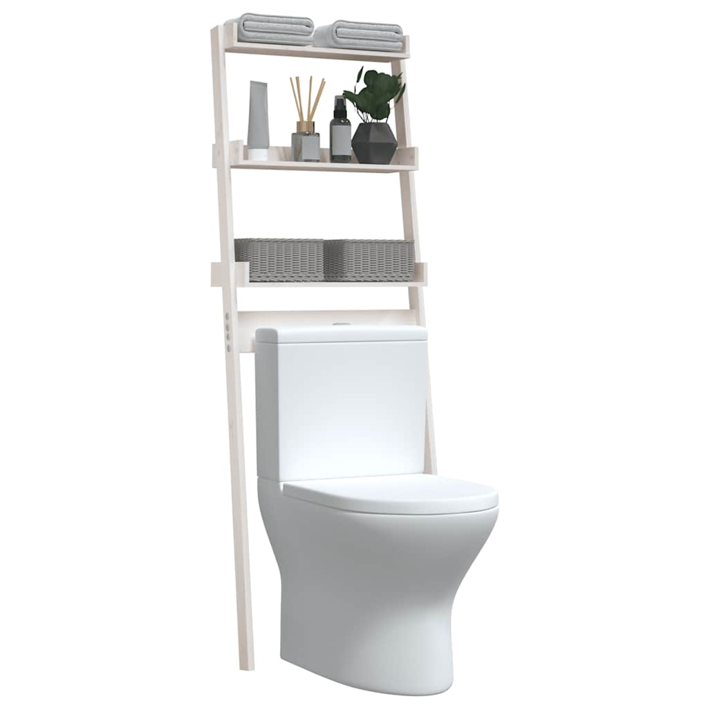vidaXL Toilettenregal Weiß 63,5x32x179 cm Massivholz Kiefer